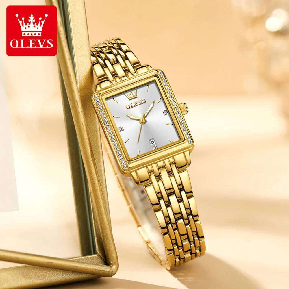 OLEVS 9995 Top Quartz Elegant Diamond Gift Women Automatic Date Waterproof Luminous Relojes Para Mujer H260228