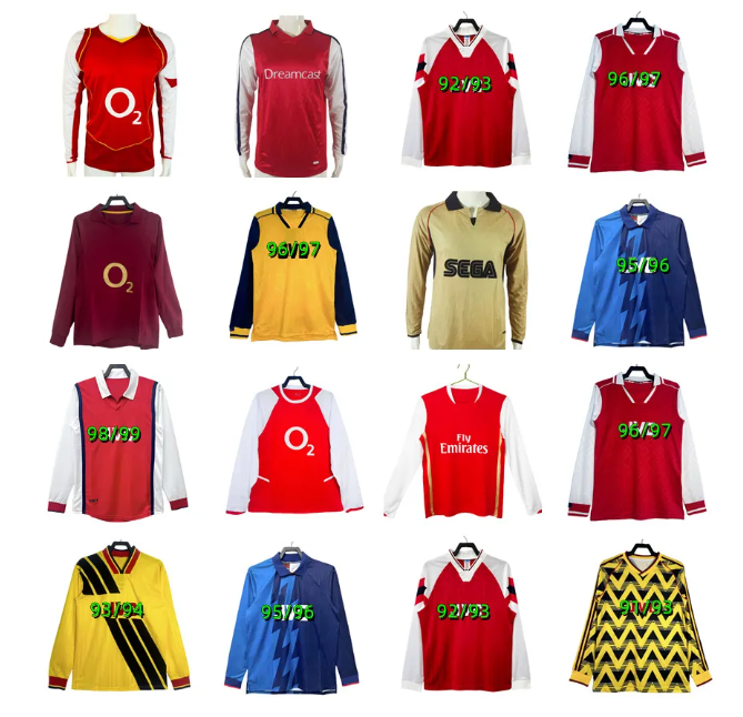 Arsenally 91 93 94 95 96 97 98 00 02 04 05 06 WRIGHT HENRY Arsenaljersey retro soccer jerseys VIEIRA PIRES KEOWN LJUNGBERG BERGKAMP BERGKAMP V. Persie mens football shirt