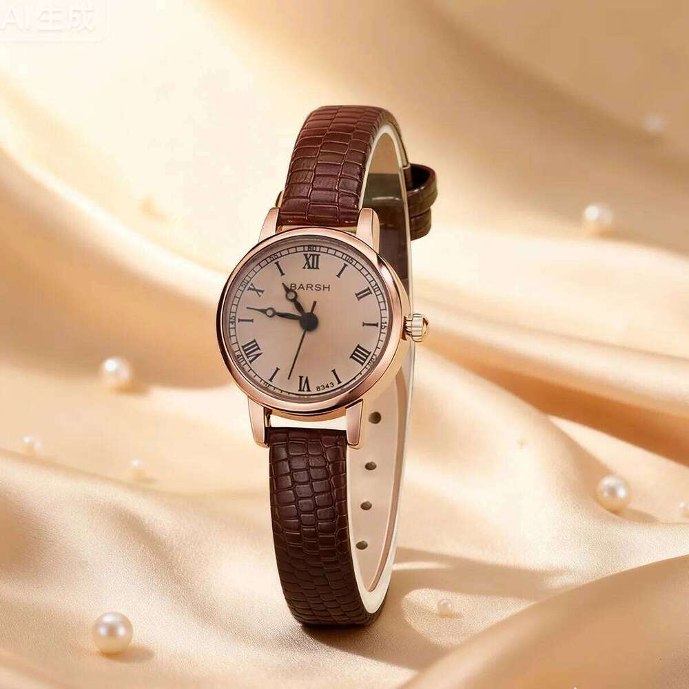Fashion Retro Simple Leather with Round Dial Quartz Women, Suitable for Everyday Wear, Christmas Gift H260228