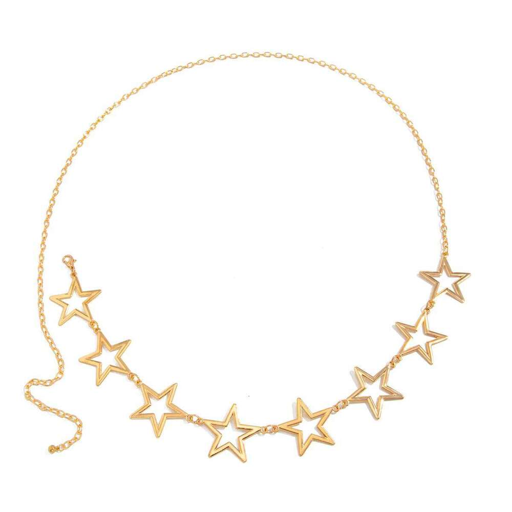 PuRui Fashion Vintage Hollow Out Pentagram Star Belly Waist Chains for Womens Punk Hip Hop Adjustable Body Accessories Jewelry H260228