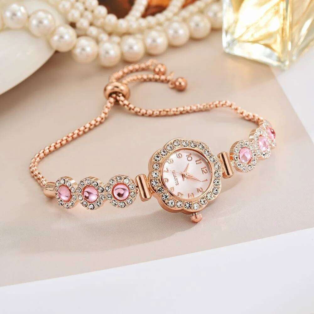 Elegant Rhinestone Women es Fashion Ladies Strap Quartz Wrist Reloj Mujer Girls Clock Gift Without Box H260228