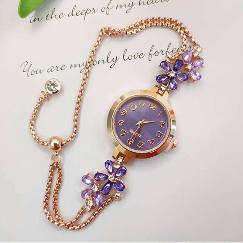 Ladies , Niche Fashion Flower Diamond Pull-Up H260228