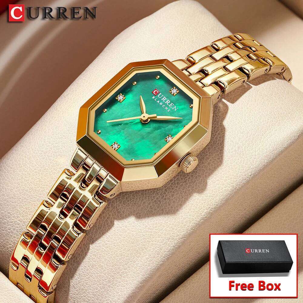 CURREN Square Stainless Steel Ladies Elegant Simple Fashionable Gift with Box H260228