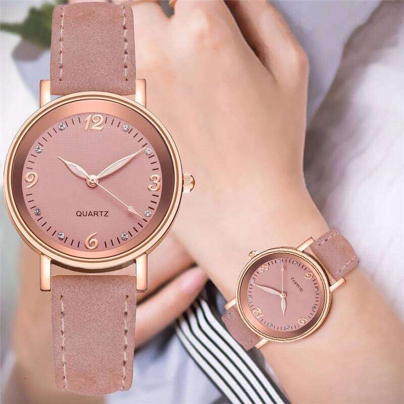 Fashion Arabic Dial Women's Casual Leather Band Analog Quartz es H260228