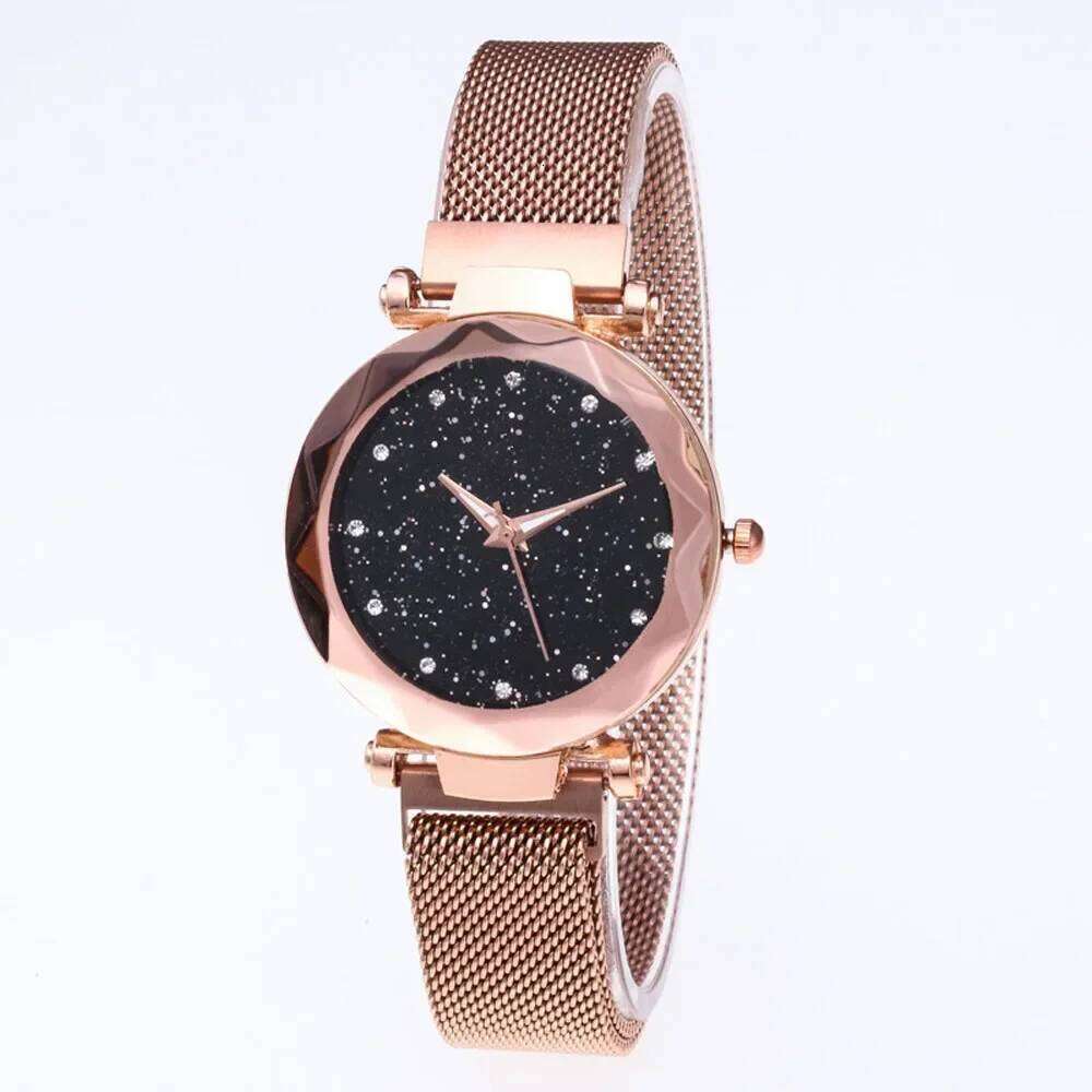 Fashion Sparkling es Ladies Top Brand Quartz Clocks Women Stainless Steel Date Gift Clock H260228