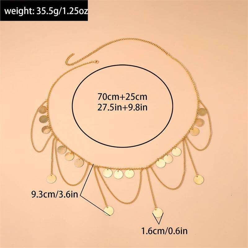 Fashion Gold Color Simple Metal Body Chain for Women's Belly Waist Summer Beach Jewelry Decoration H260228