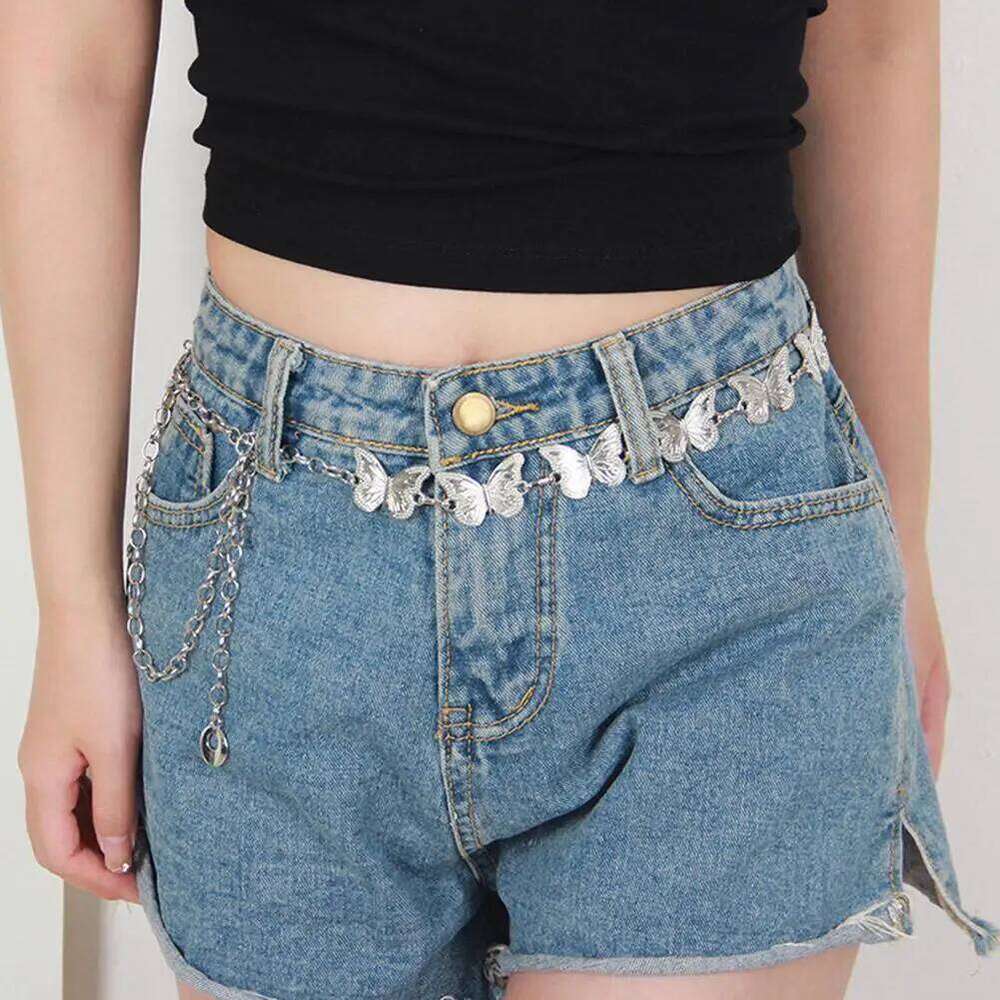 Fashion Butterfly Metal Bohemian Waist Belt For Women Five-pointed Sexy Body Chain Jewelry Accessories H260228