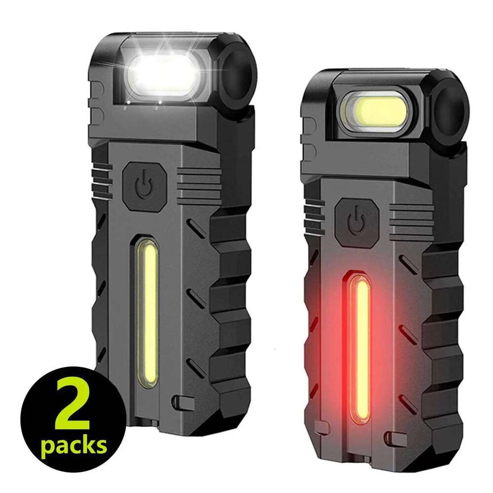 Multifunctional Pocket Magnetic Flashlight With Clip Waterproof Rechargeable Torch For Outdoor Camping Fishing Emergency Lantern Z260301