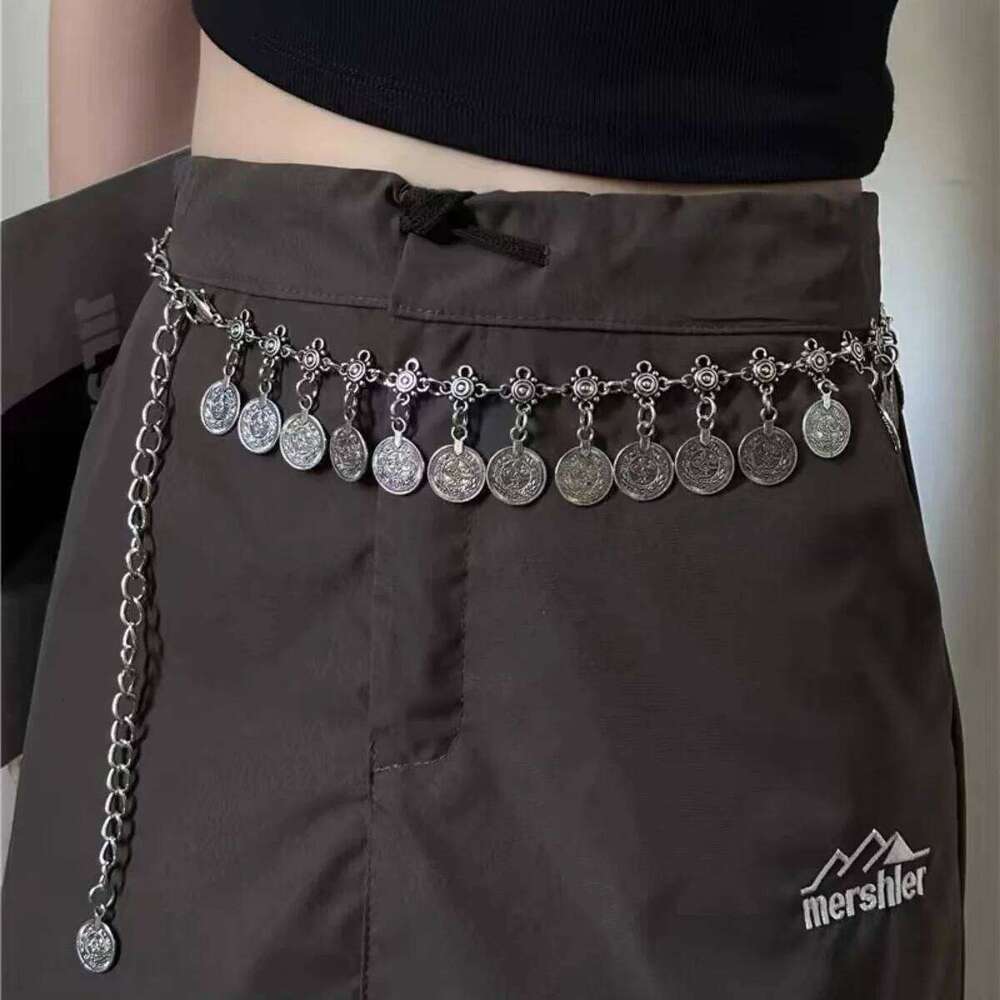 Y2K Style Waist For Women Fashion Metal Pendant Belt Short Skirt Pants Decorative Girls Trendy Body Decoration Chain H260228