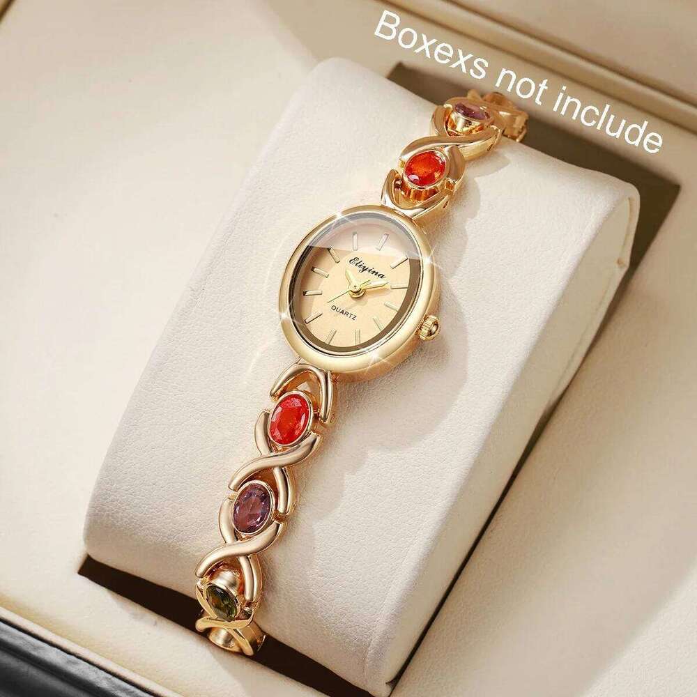 Fashion Rhinestone Strap Women es Elegant Oval Dial Ladies Quartz Wrist Reloj Mujer Girls Clock Without Box H260228