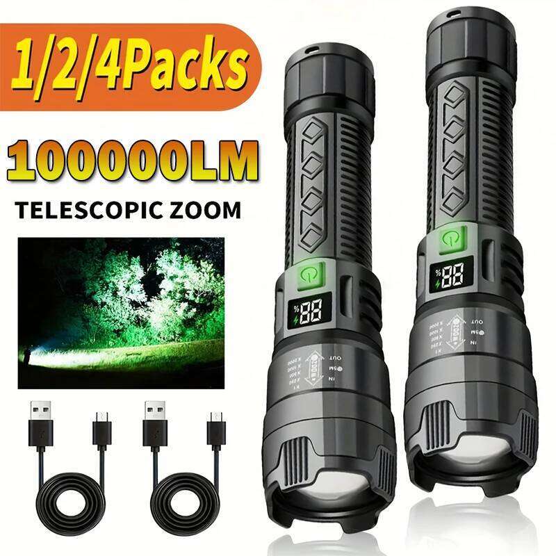 High Power 2000LM LED Flashlight Built-in Battery USB Rechargeable Strong Light Tactical Torch Outdoor Camping Hiking Lantern Z260301