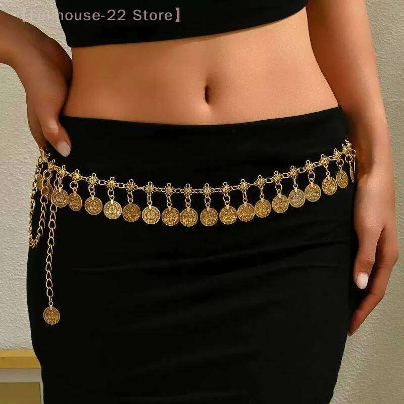 MAX-22Vintage Ethnic Style Tassel Coin Waist Chain Women Fashion Decorative Belt For Dress Adjustable Jewelry H260228