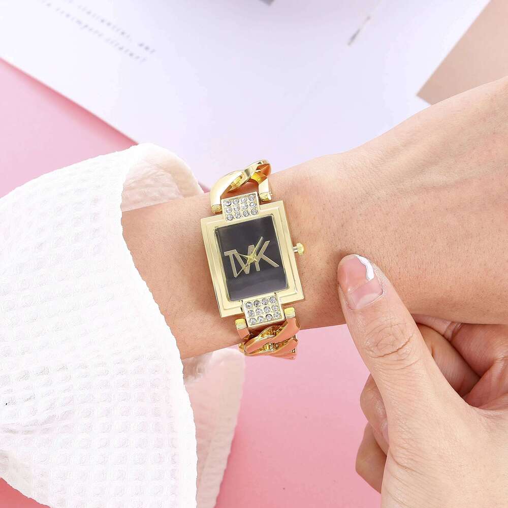 Luxury Brand Women's Fashion Elegant Style Metal Strap Square Trendy Quartz for Women Woman's Wrist Clock H260228