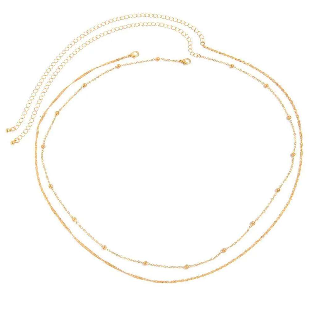 Salircon 2Pcs/set Fashion Sexy Waist Belly Women Boho Summer Beach Bikini Body Thin Chain Party Trend Jewelry Accessory H260228