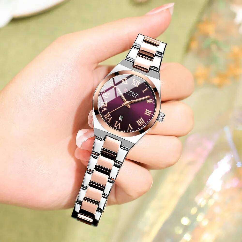 CURREN Women,es for Women,Ladies es,Waterproof Fashion Dress Stainless Steel Analog es Date H260228