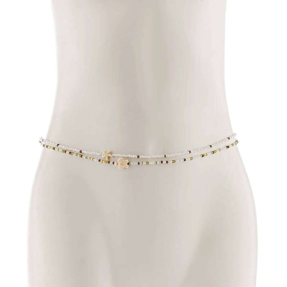 Bohemia Beaded Elasticity Waist Belly Chain Starfish Pendant For Women Fashion Summer Beach Waistband Bikini Beads Jewelry Y033 H260228