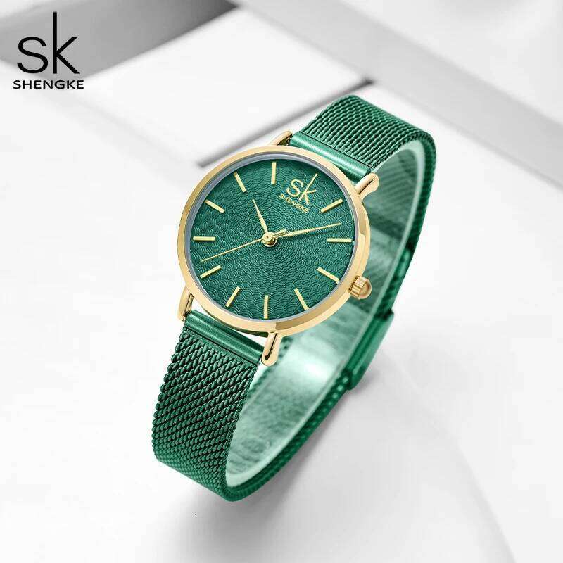 SK Super Slim Sliver Mesh Stainless Steel es Women Top Brand Casual Clock Ladies Wrist Lady Relogio Feminino H260228
