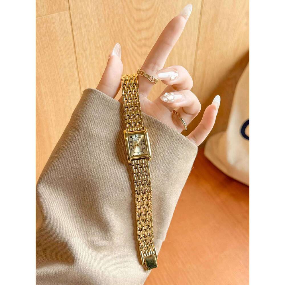GEDI NEW Retro Elegant Quartz es for Woman Timepiece Minimalist Square Alloy Ladies Wrist Gift H260228