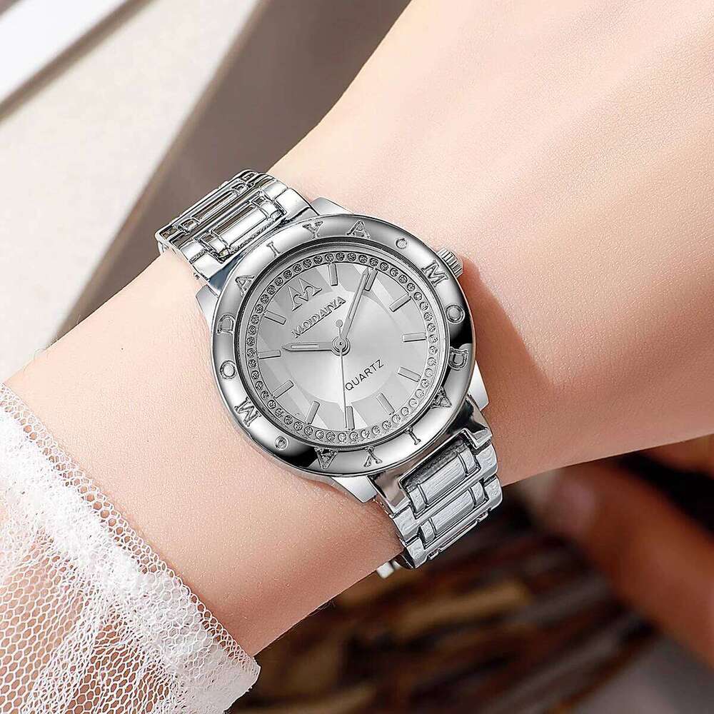 Rhinestone Women es Fashion Stainless Steel Strap Wrist For Ladies Clock Reloj Mujer H260228