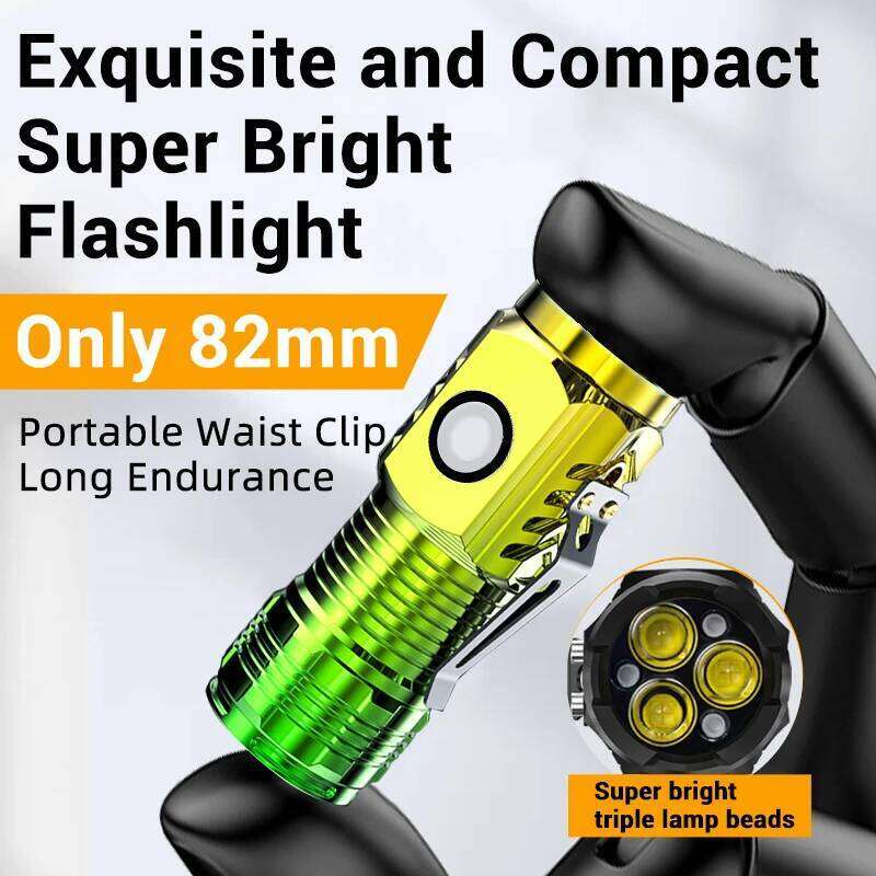 3LED Strong Rechargeable Multi functional for Long Range Portable Outdoor Home Mini Flashlight Cap Clip Light Z260301