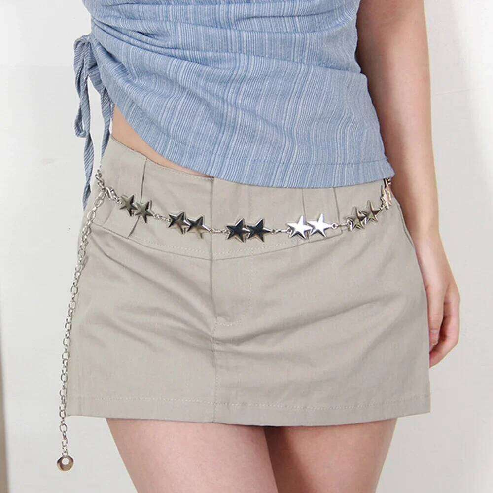 Fashionable Metal Versatile Butterfly Star Chain Clothes Waist Decoration Belt Apparel Accessory for Women H260228