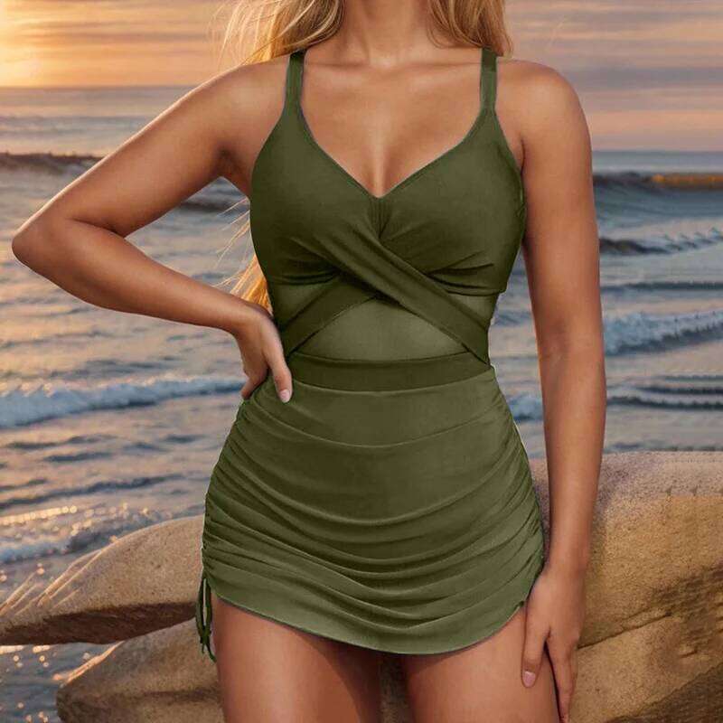 2025 Solid Mesh Patchwork Swimwear Women Sexy Push Up Two Piece Swimsuit Lady Brazilian Beach Bathing Suit Z260301