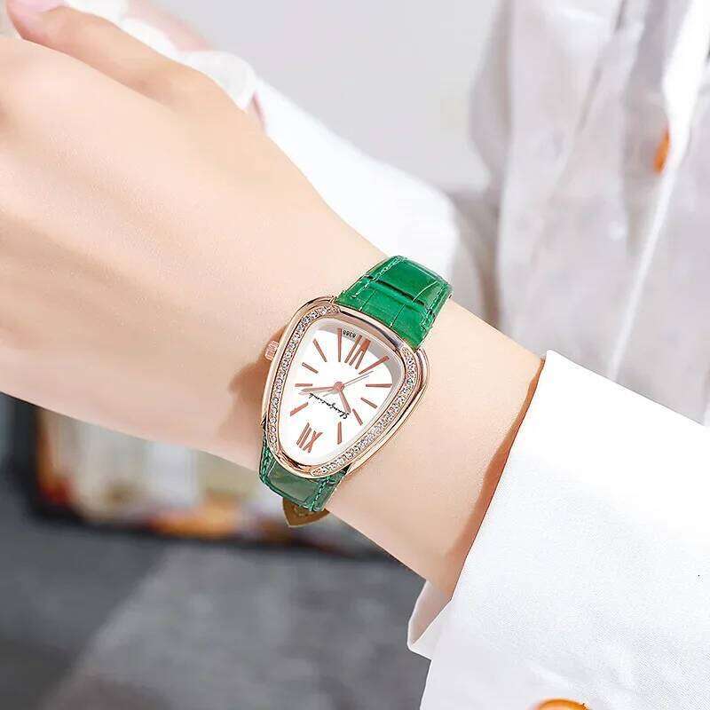 Fashion Snake Shape Dial Women Quartz Casual Leather Strap Wrist for Ladies Clock Gift Reloj Mujer H260228
