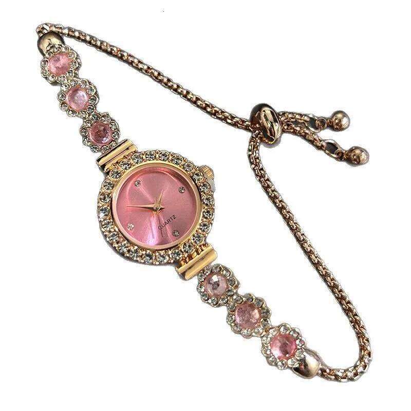 , Fashion Diamond-encrusted Light Pulling Ladies Quartz H260228