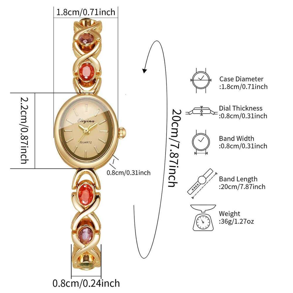 Fashion Rhinestone Strap Women es Elegant Oval Dial Ladies Quartz Wrist Reloj Mujer Girls Clock Without Box H260228