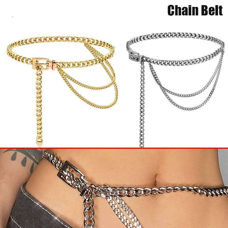 Multi Layer Metal Waistbands Long Tassel Waist Dress Jeans Lady Waistband Belts Women Body Chain H260228