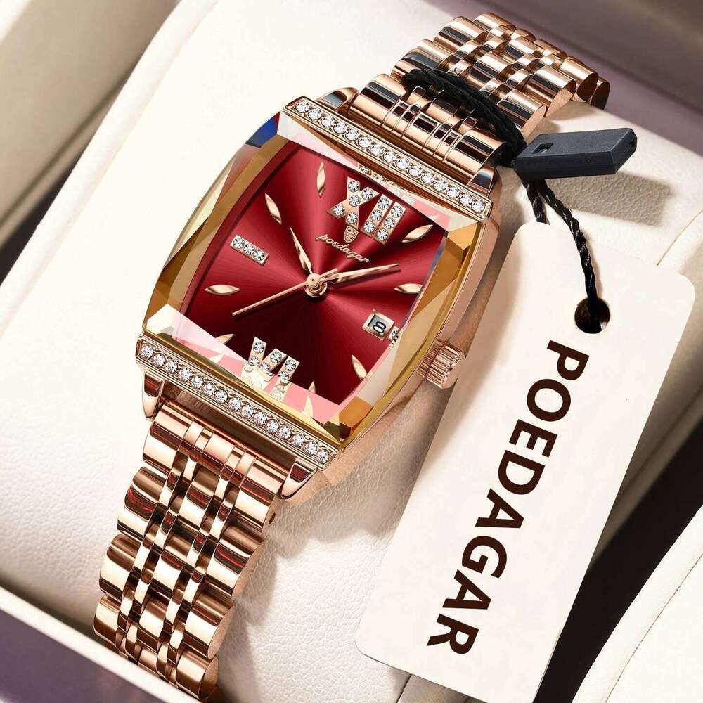 POEDAGAR Fashion For Woman High Quality Waterproof Date Elegant Ladies Stainless Steel Original Women Quartz es H260228
