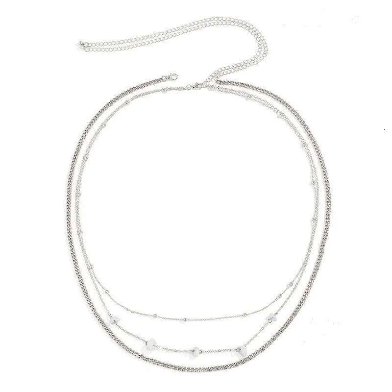 Simple Double Layer Bead Ladies Waist Belly Belt Chain Fashion Body Jewelry Spring Summer Gifts H260228