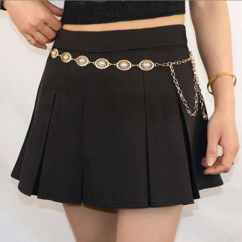 New Hollow Imitation Pearl Waist Belly Chain for Women Sexy Bikini Belt Adjustable Body Chains Jewelry Accessories Gifts H260228
