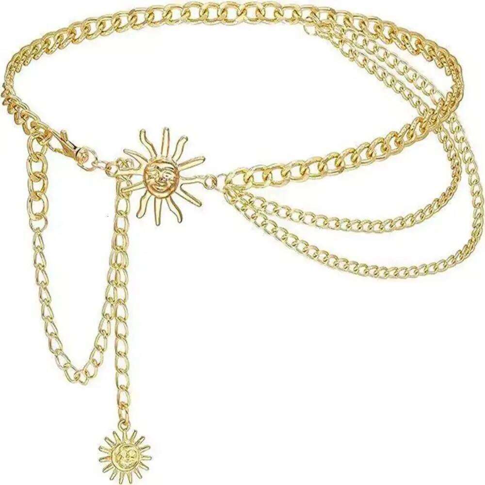 Fashion Vintage Punk Waist Metal Hip Hop Womans Chain Belt Gold Silver Dress Cummerbands H260228