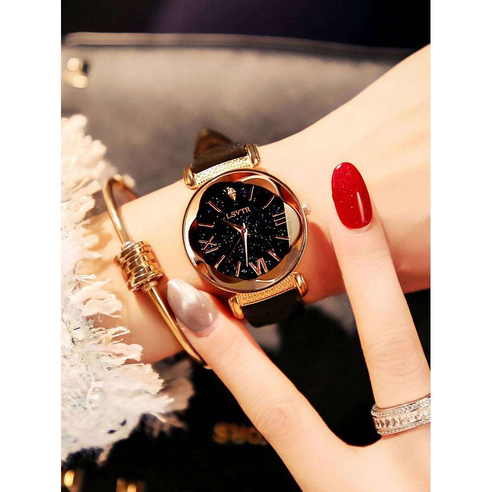 1 Piece of Fashionable, Elegant, Exquisite Durable with Soft Leather Straps Available in Multiple Colors, Casual Simple Women's Quartz Suitable f