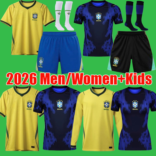 2026 brazils jerseys 26 27 RICHARLISON CUNHA ESTEVAO Camiseta RAPHINHA PAQUETA VINI JR RODRYGO Brasil football kits soccer shirt men women kids sets uniform