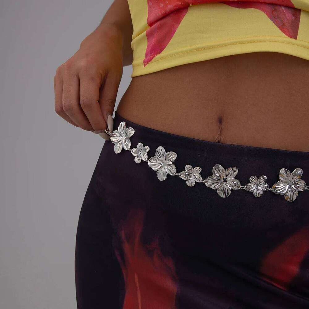 KunJoe Elegant Geometric Circle Flower Belly Waist Chain for Women Bikini Skirt Adjustable Belt Body Jewelry Festival Accessory H260228
