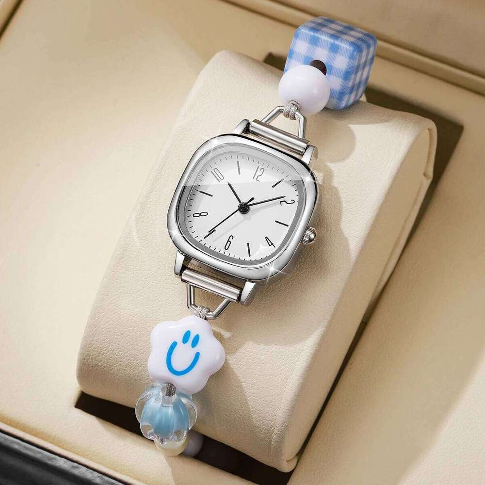 Fashion Beaded Strap Women Wrist Casual Arabic Dial Quartz Reloj Mujer Girls Clock GiftWithout Box H260228