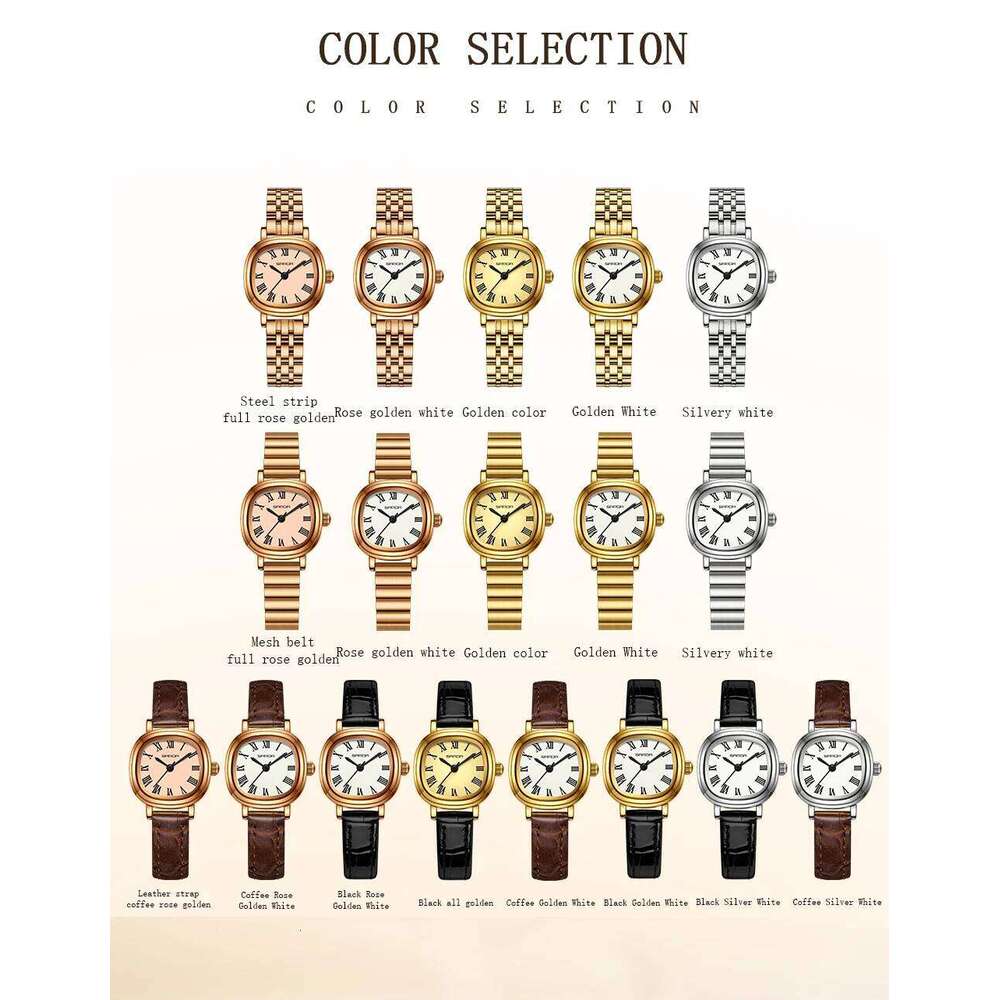 SANDA 1137 Women Quartz Fashion Elegant Rose Gold Simple Roman Analog Display Stainless Steel Strap Wrist for Ladies H260228