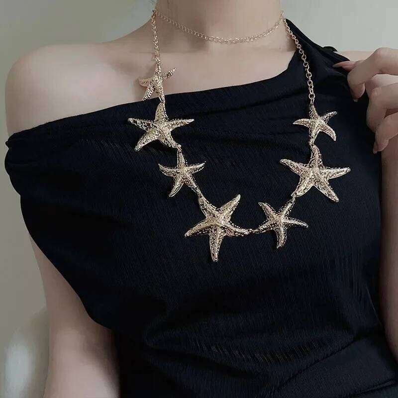 Metal Retro Ethnic Style Starfish Waist Chain Accessories Bohemian Versatile Belt Women's High-end Dress Waistband H260228