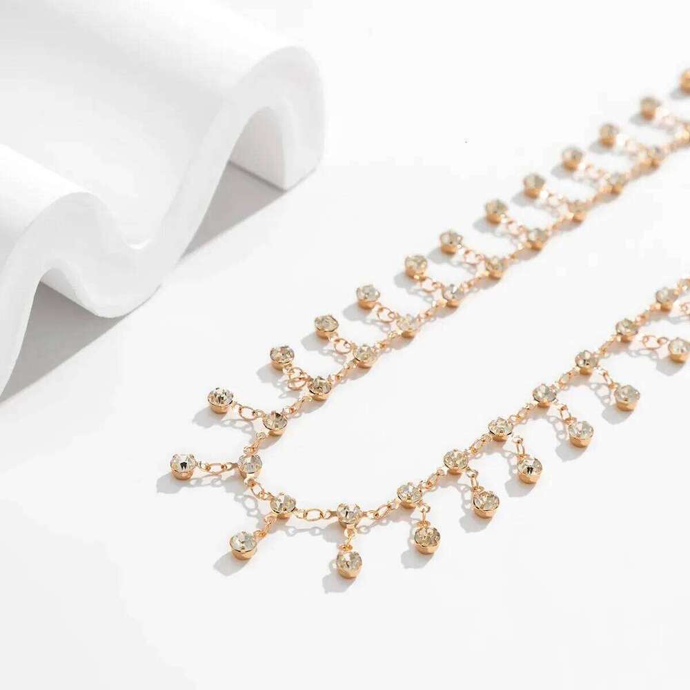 Sexy Aesthetic Sparkling Rhinestone Belly Waist Chain for Women Summer Bikini Tassels Body Jewelry Beach Festival Accessories H260228