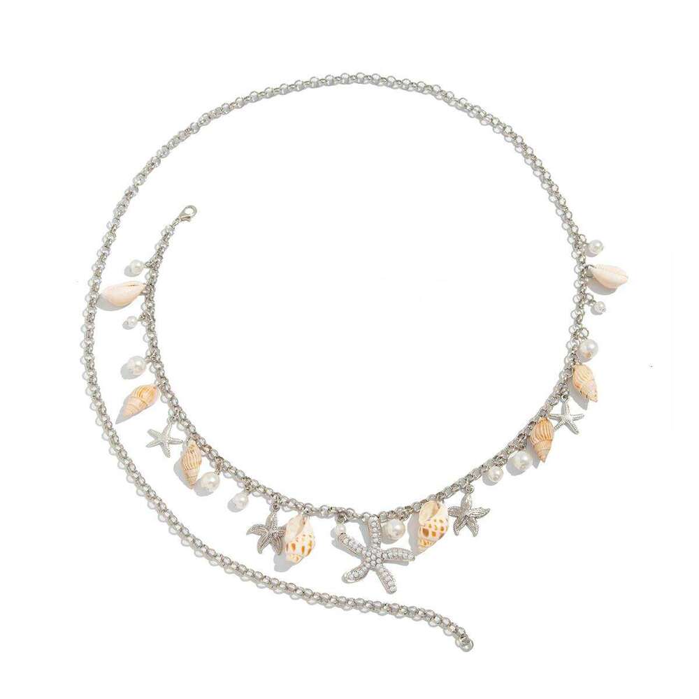 Ingemark Bohemian Starfish Conch Imitation Pearls Waist Chain Women 2025 Fashion Summer Beach Vacation Sexy Bikini Body Jewelry H260228