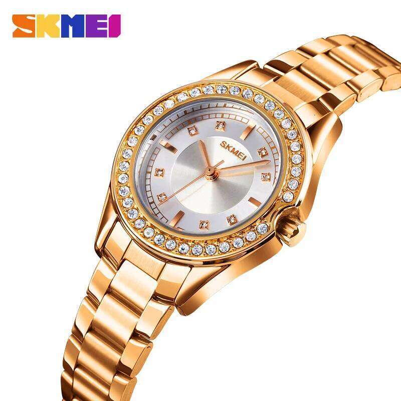 SKMEI 1534 Quartz Innovative Diamond Wristes Lady es Waterproof Stainless Steel Strap reloj mujer Fashion Women H260228