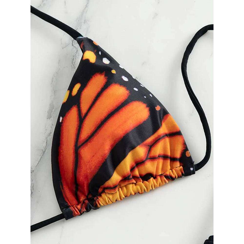 Miyouj Triangle Bikinis Butterfly Swimsuit Women Sexy Swimwear Bandage Beachwear Micro Thong 2024 Bathing Suit Halter Biquini Z260301
