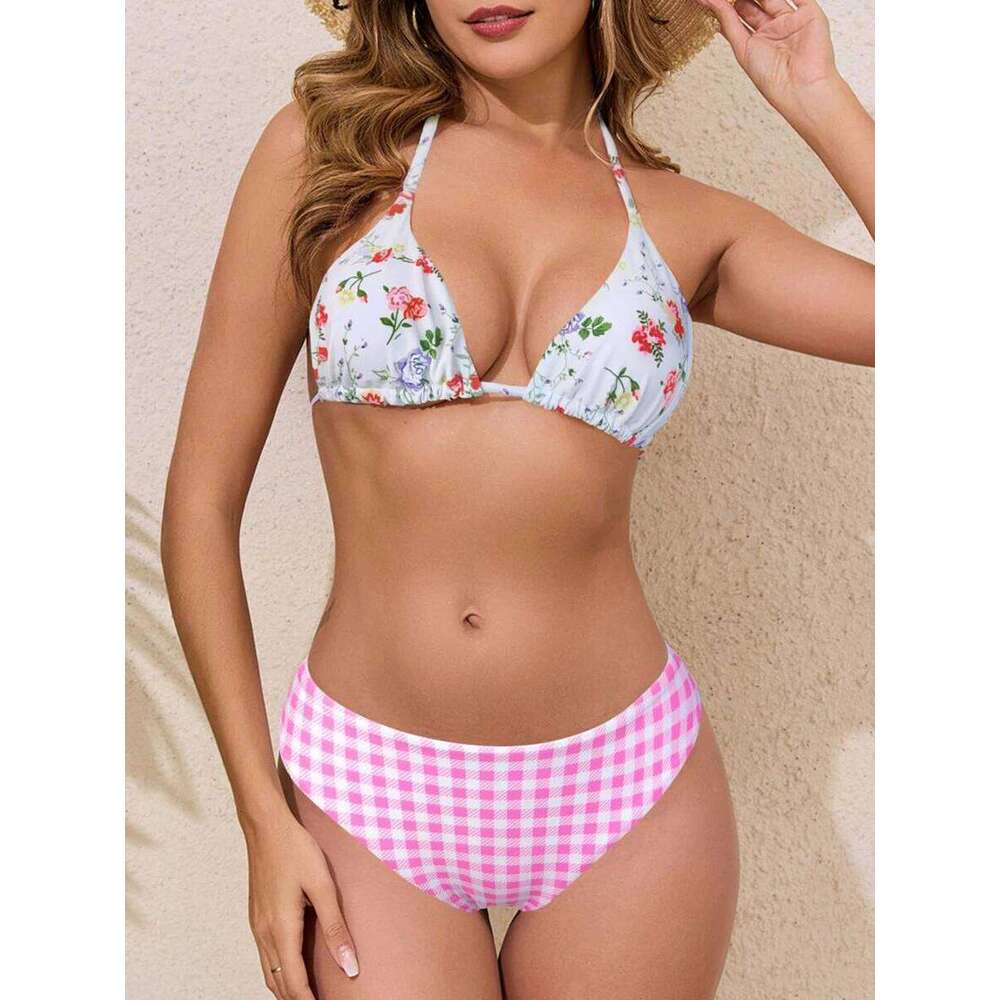 Triangle String Bikinis 2026 Women Swimwear Female Sexy Printed Halter Swimsuit Bathers Bathing Swimming Swim Suit Beachwear Z260301