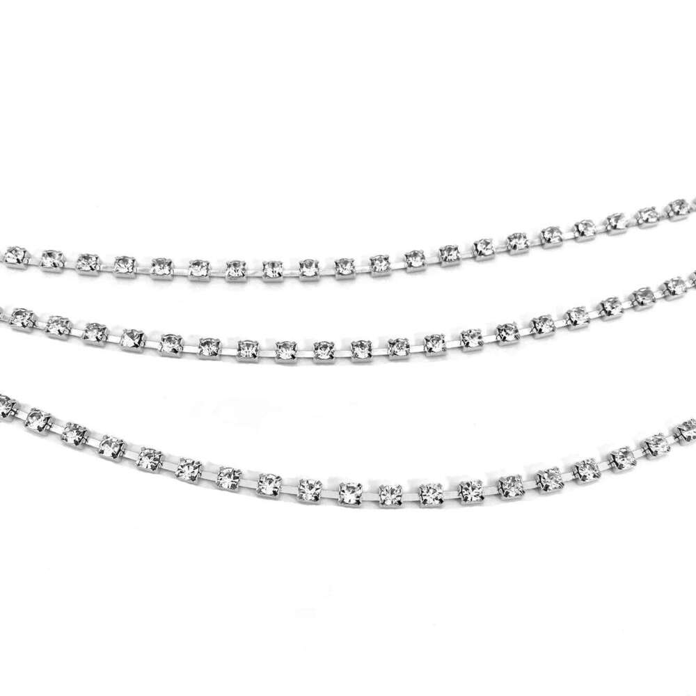 1pc Sparkling Tassel Waist Female Sexy Water Diamond Body Chain Nightclub Hot Girl Beach Bikini Accessories H260228