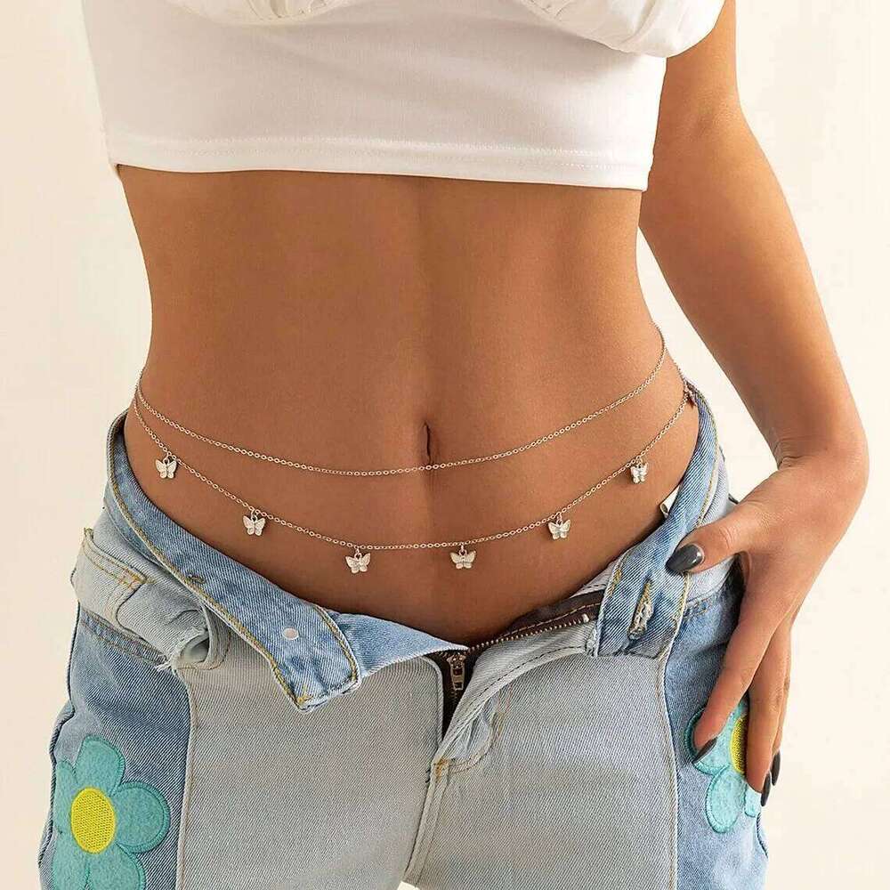 Summer Beach Butterfly Pendant Sexy Casual Women's Street Photography Waist Body Chain Accessories H260228