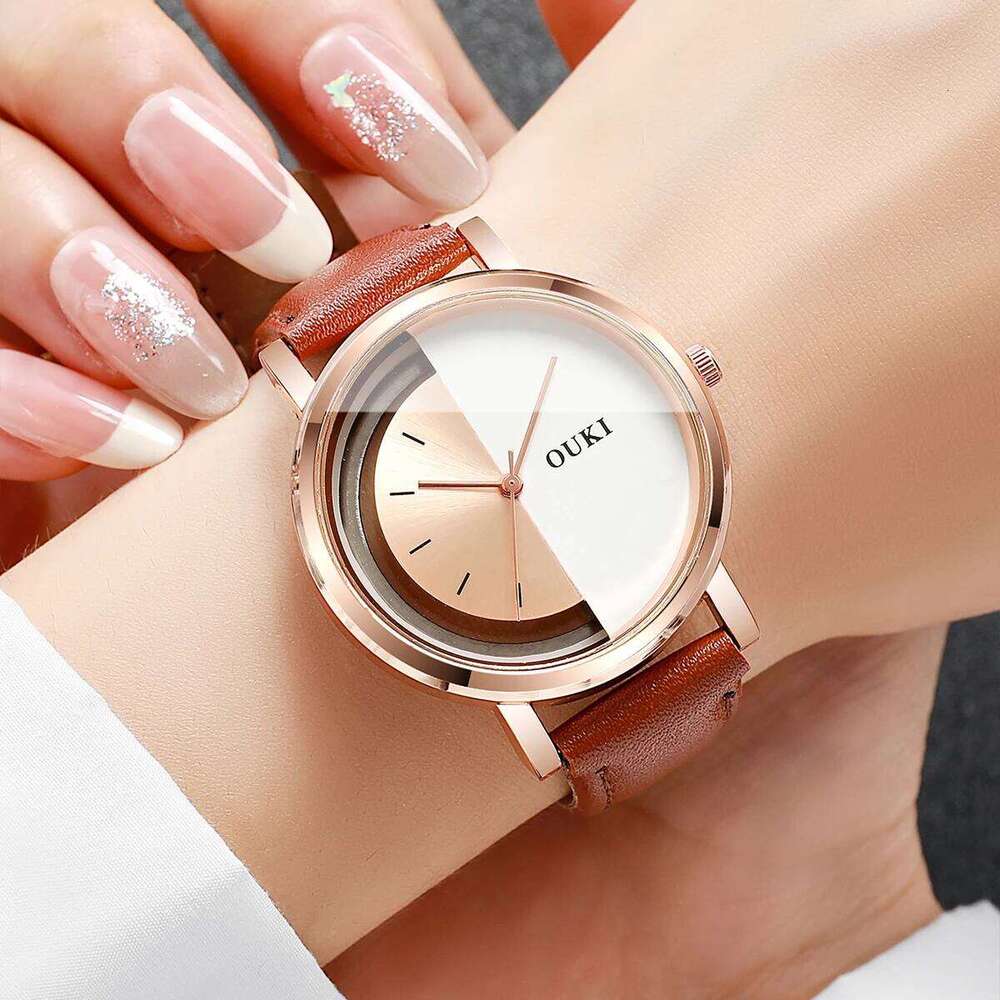 Fashion Unique Designed Women es Casual Leather Strap Ladies Quartz Wrist Relogio Feminino Without Box H260228