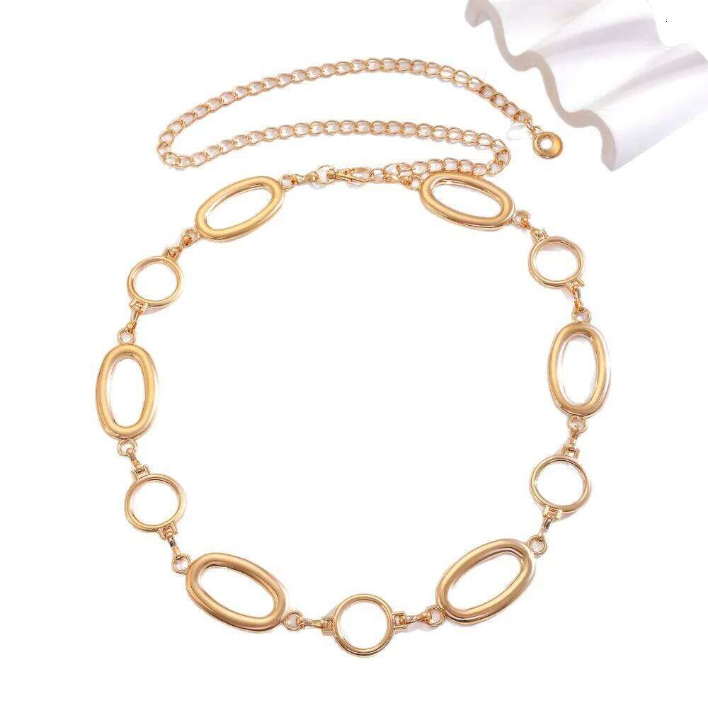 1pc Spring New Arrival Metal Waist | Women'S Sexy Easy Body Chain for Dress Decoration, Non-Textile Solid Color Belt H260228