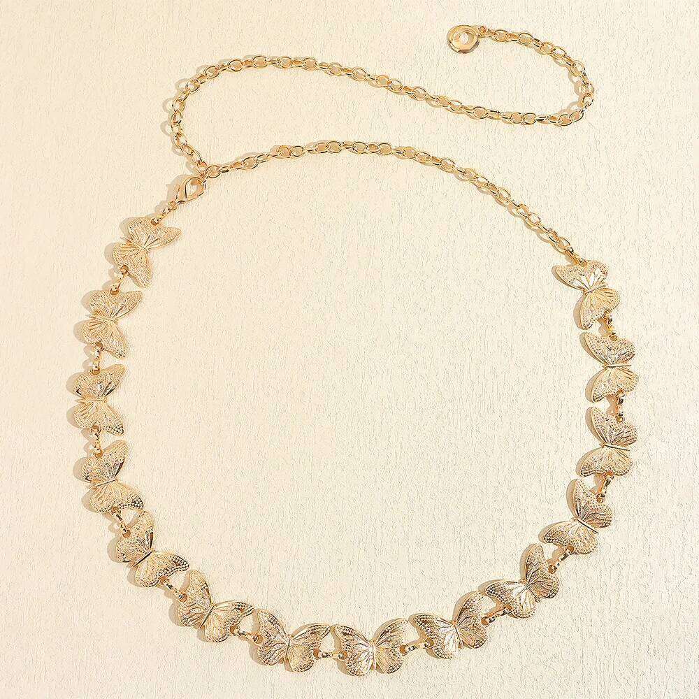 New butterfly waist Metal chain denim skirt accessories fashion everything with one outfit H260228